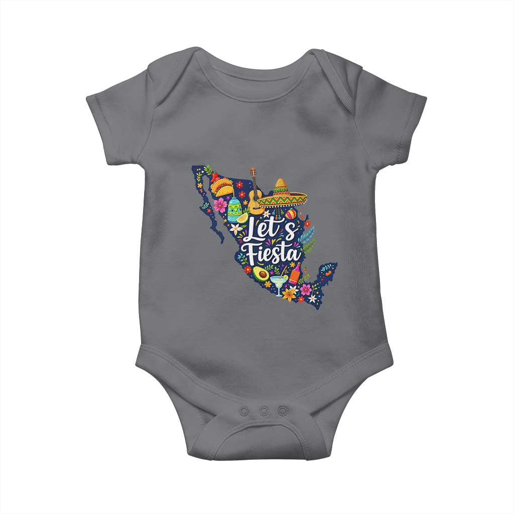 Cinco De Mayo Party Mexican Map Baby Onesie Lets Fiesta