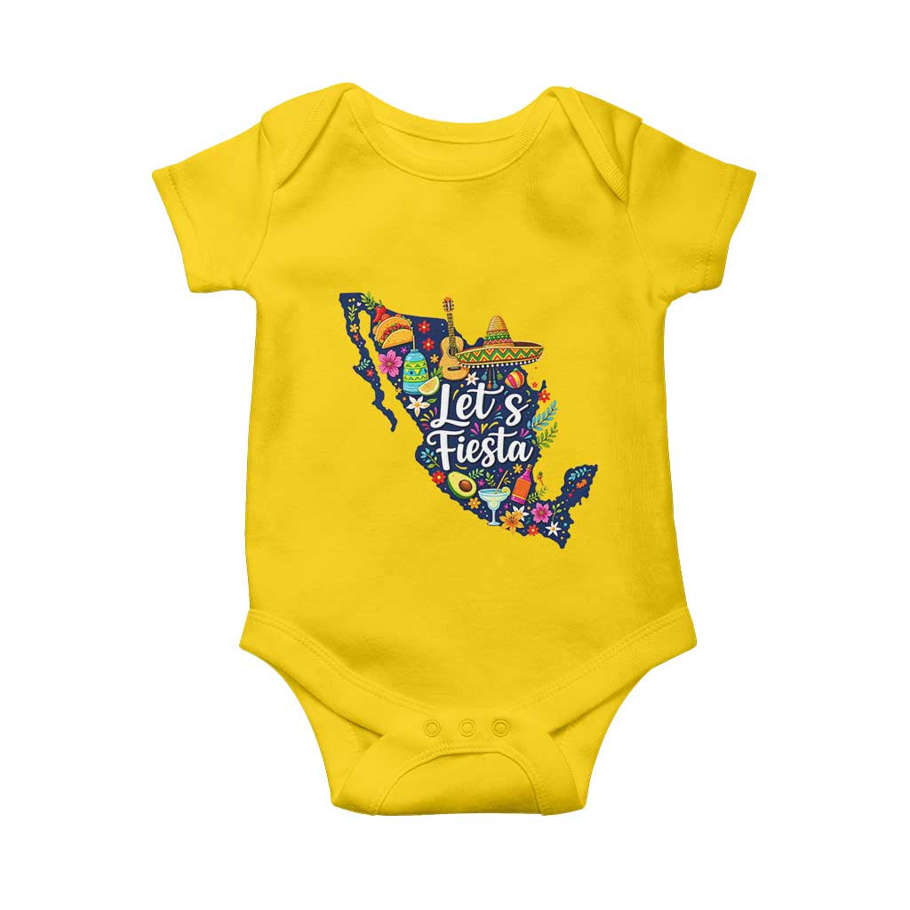 Cinco De Mayo Party Mexican Map Baby Onesie Lets Fiesta