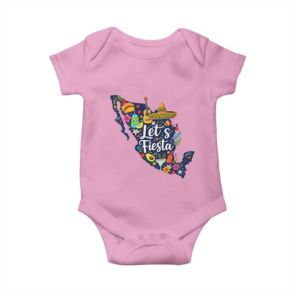 Cinco De Mayo Party Mexican Map Baby Onesie Lets Fiesta