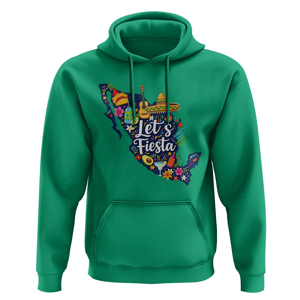 Cinco De Mayo Party Mexican Map Hoodie Lets Fiesta