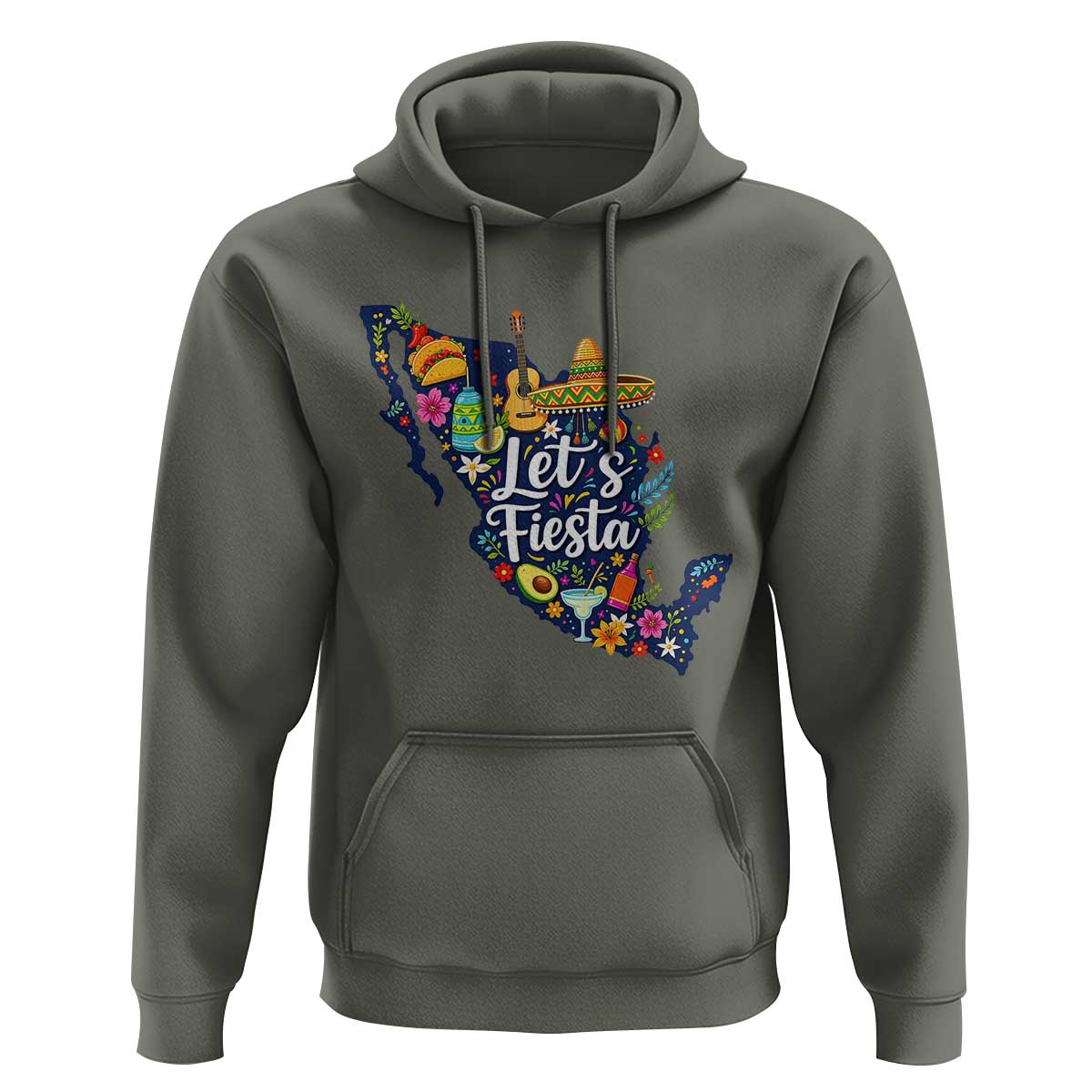Cinco De Mayo Party Mexican Map Hoodie Lets Fiesta