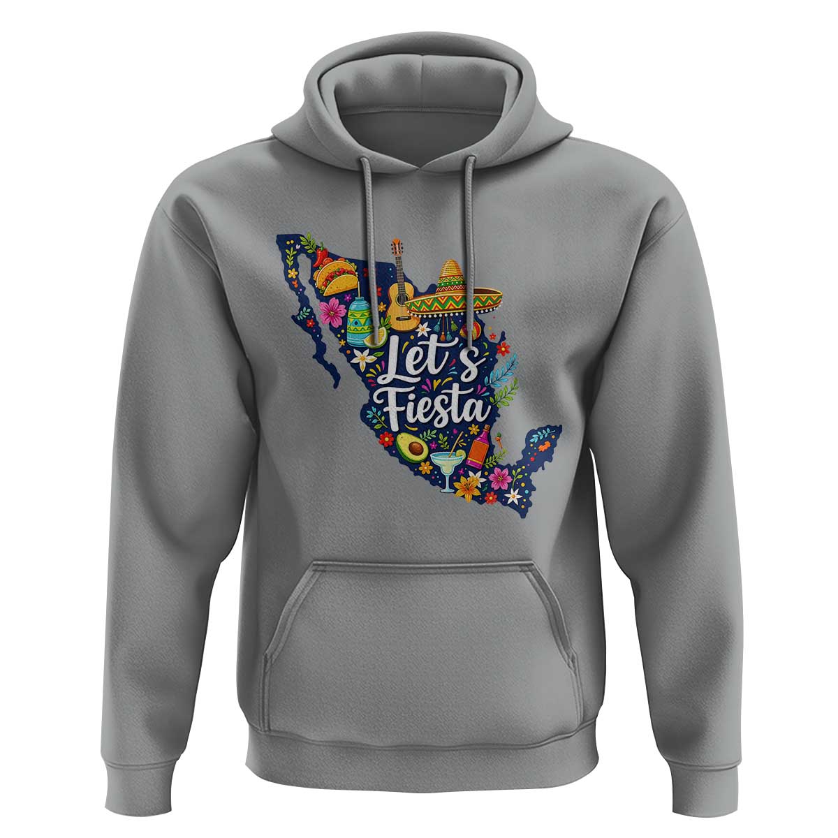 Cinco De Mayo Party Mexican Map Hoodie Lets Fiesta
