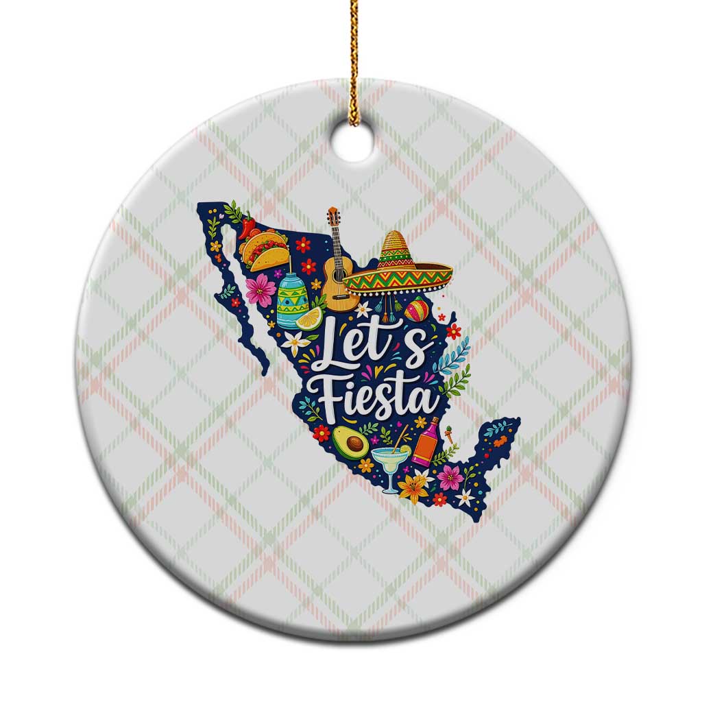 Cinco De Mayo Party Mexican Map Ceramic Ornament Lets Fiesta