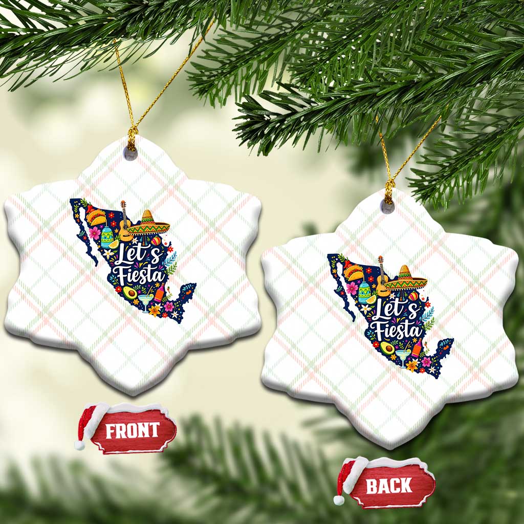Cinco De Mayo Party Mexican Map Ceramic Ornament Lets Fiesta
