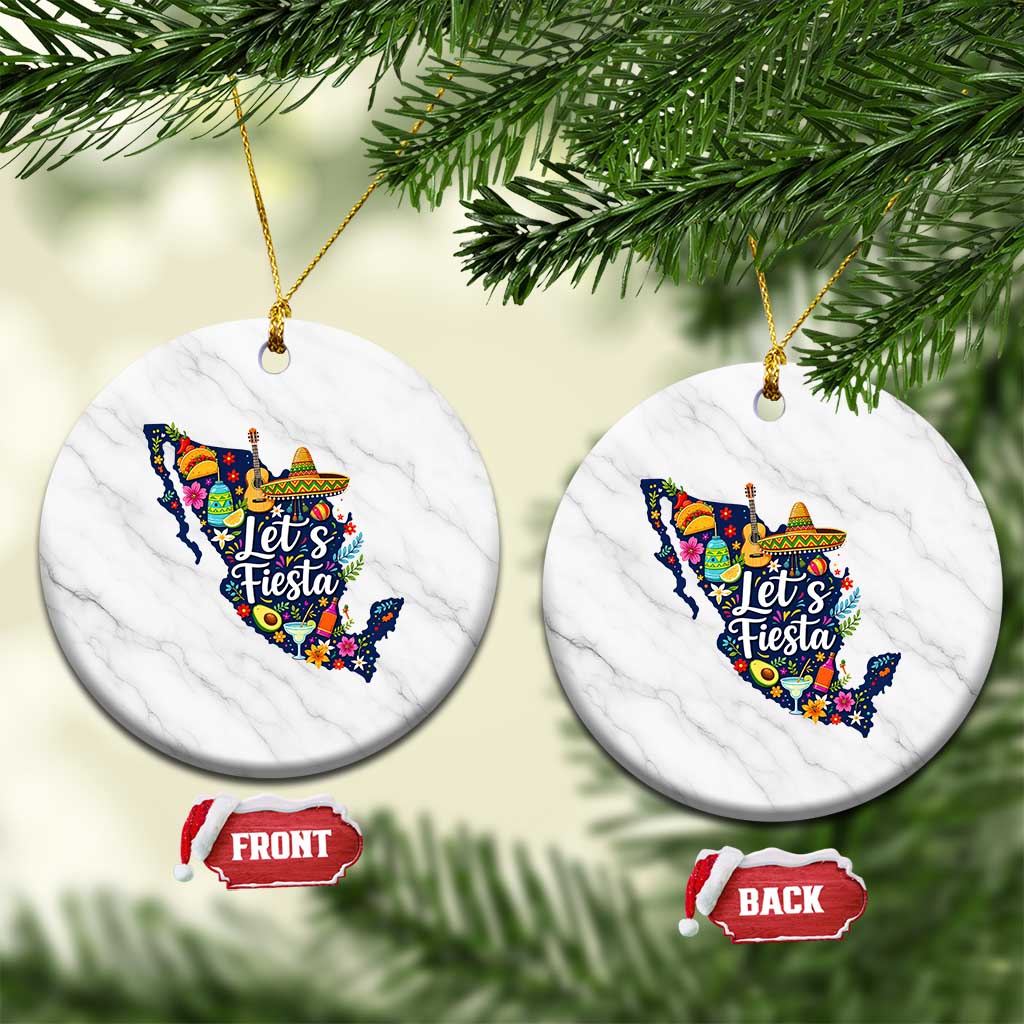 Cinco De Mayo Party Mexican Map Ceramic Ornament Lets Fiesta