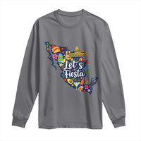 Cinco De Mayo Party Mexican Map Long Sleeve Shirt Lets Fiesta