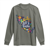 Cinco De Mayo Party Mexican Map Long Sleeve Shirt Lets Fiesta
