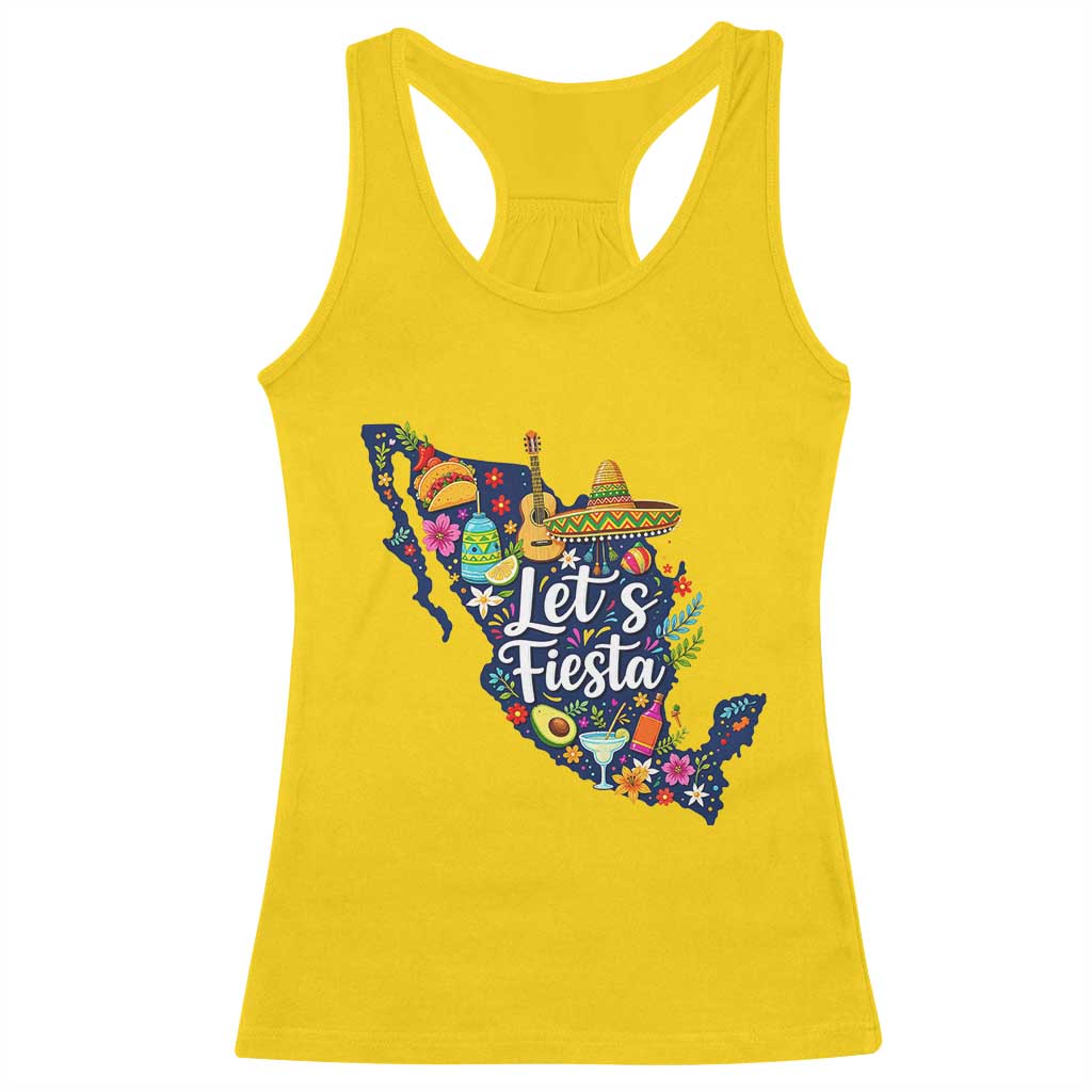 Cinco De Mayo Party Mexican Map Racerback Tank Top Lets Fiesta