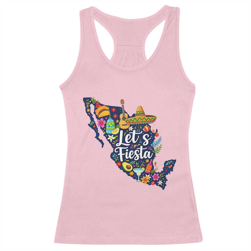 Cinco De Mayo Party Mexican Map Racerback Tank Top Lets Fiesta