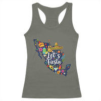 Cinco De Mayo Party Mexican Map Racerback Tank Top Lets Fiesta