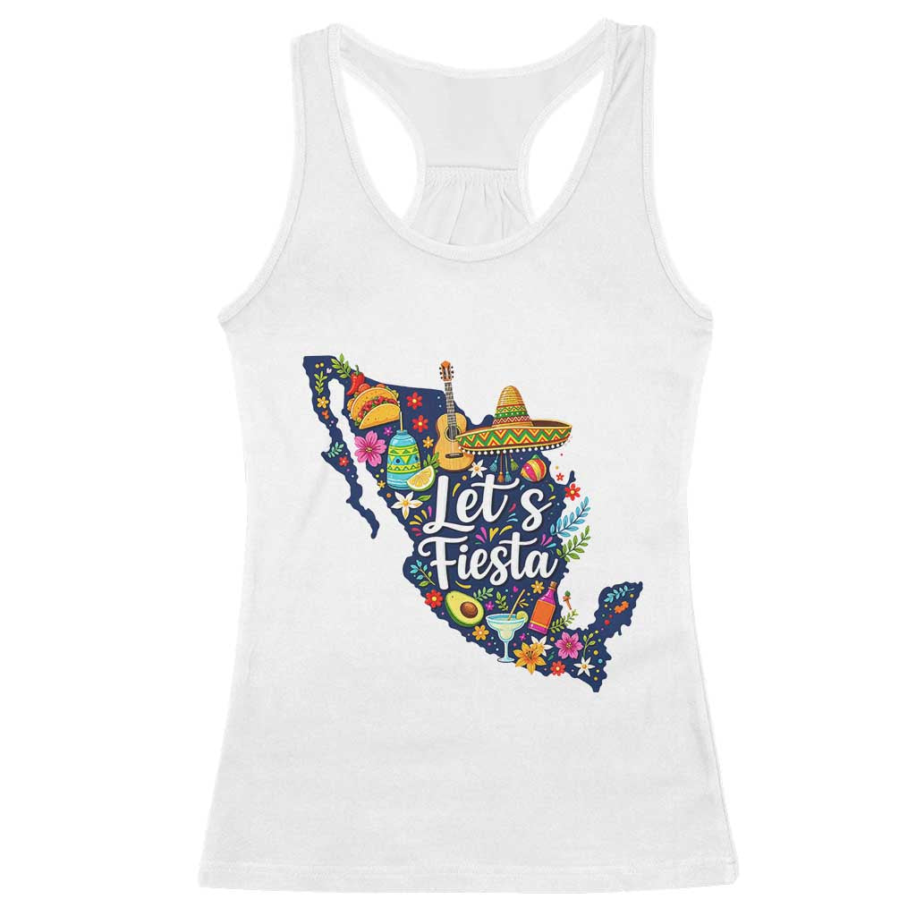 Cinco De Mayo Party Mexican Map Racerback Tank Top Lets Fiesta