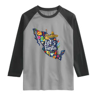 Cinco De Mayo Party Mexican Map Raglan Shirt Lets Fiesta