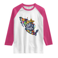 Cinco De Mayo Party Mexican Map Raglan Shirt Lets Fiesta
