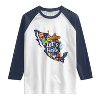 Cinco De Mayo Party Mexican Map Raglan Shirt Lets Fiesta
