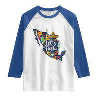 Cinco De Mayo Party Mexican Map Raglan Shirt Lets Fiesta