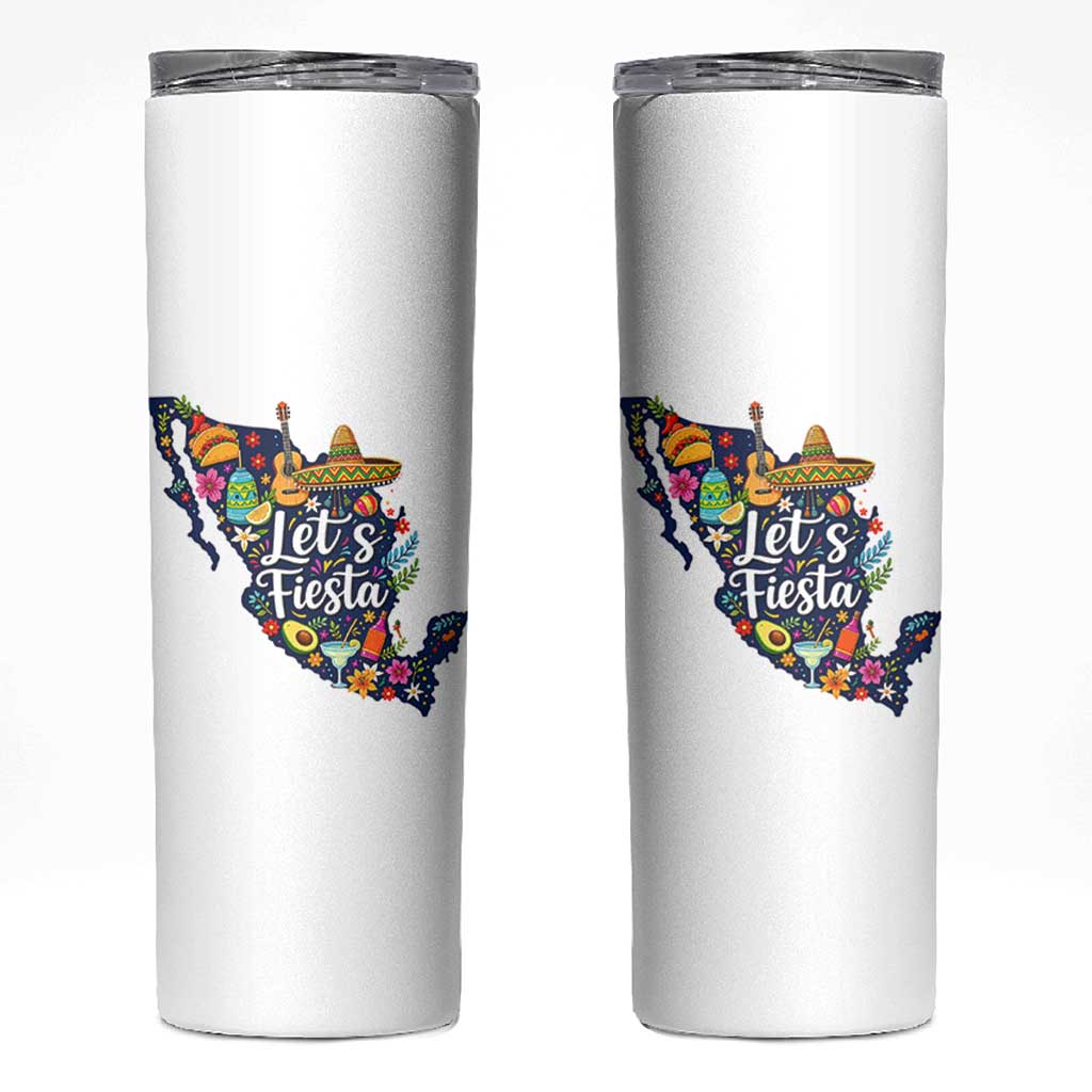 Cinco De Mayo Party Mexican Map Skinny Tumbler Lets Fiesta