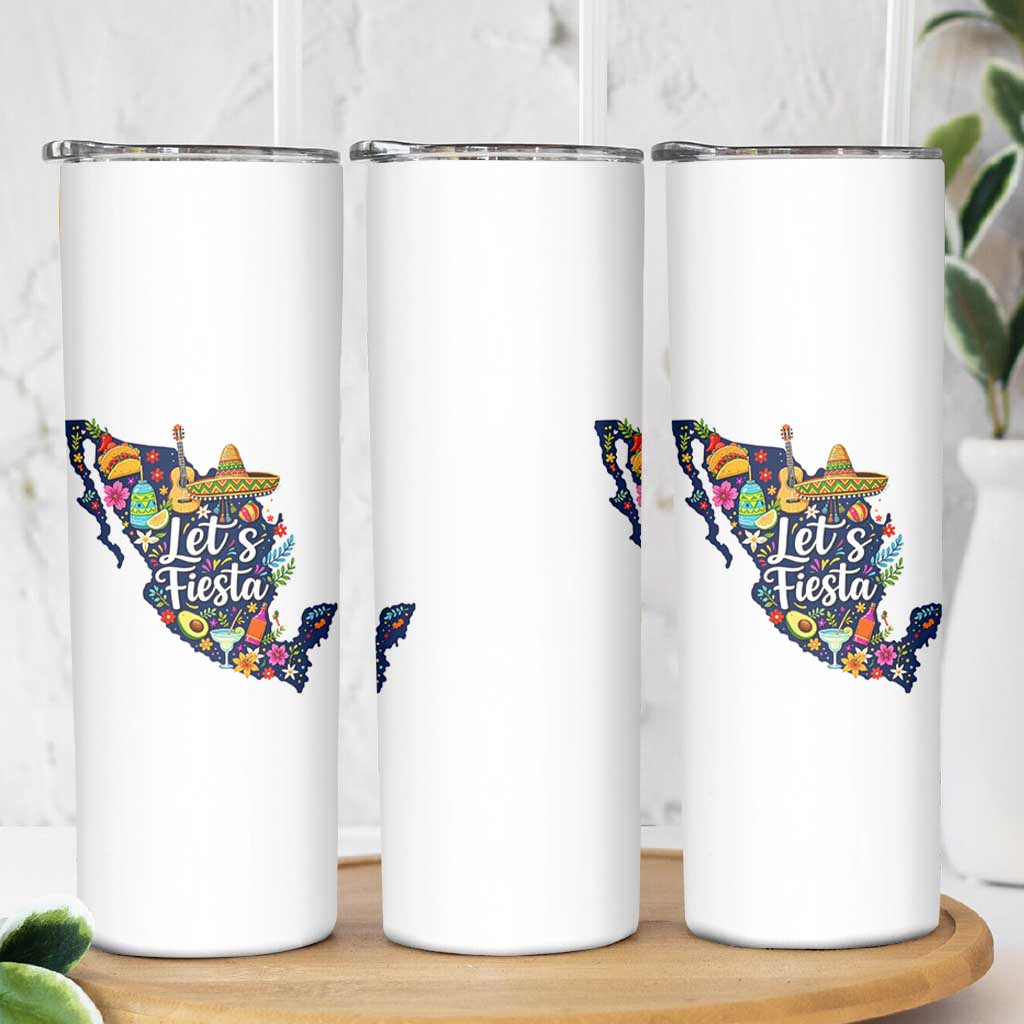 Cinco De Mayo Party Mexican Map Skinny Tumbler Lets Fiesta