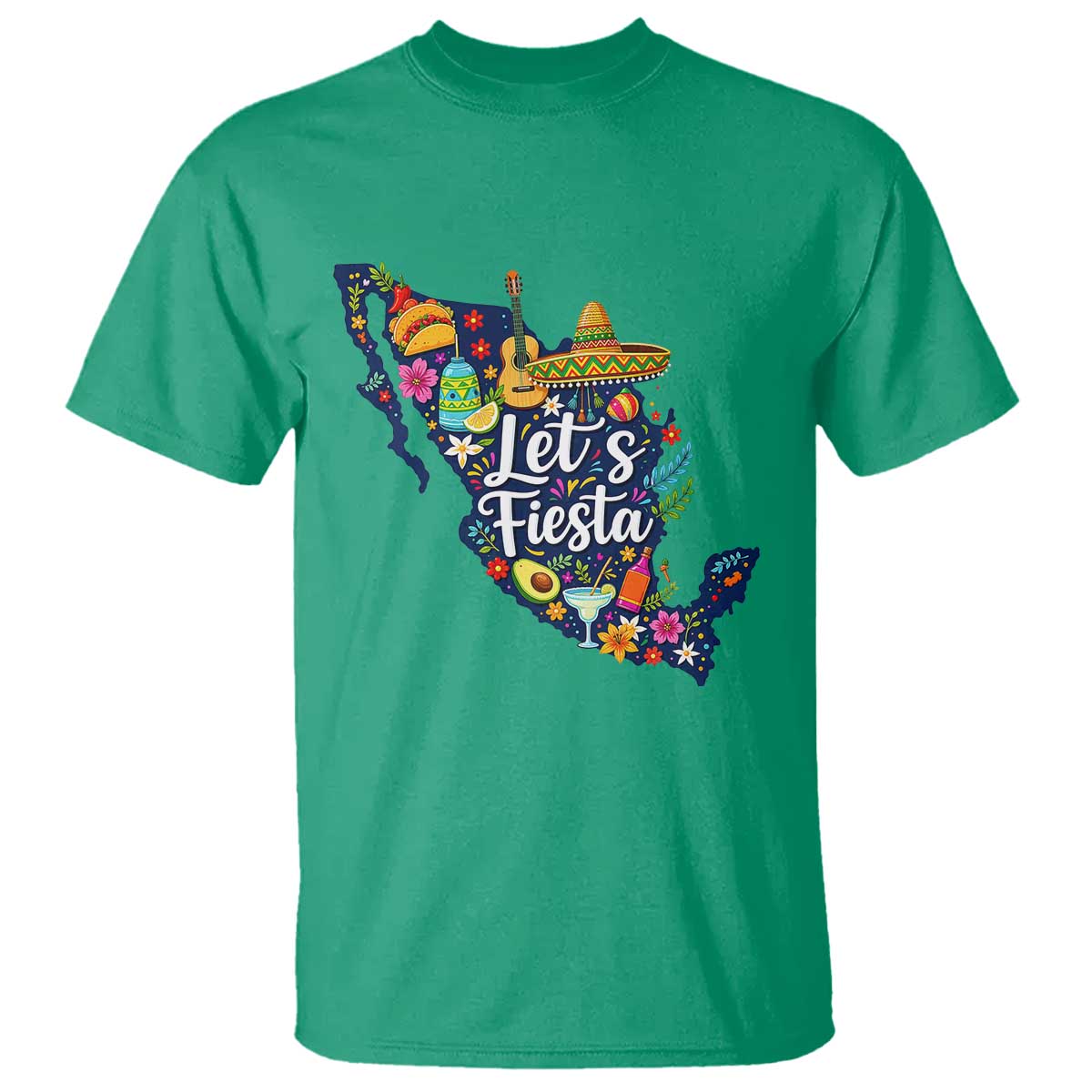 Cinco De Mayo Party Mexican Map T Shirt Lets Fiesta