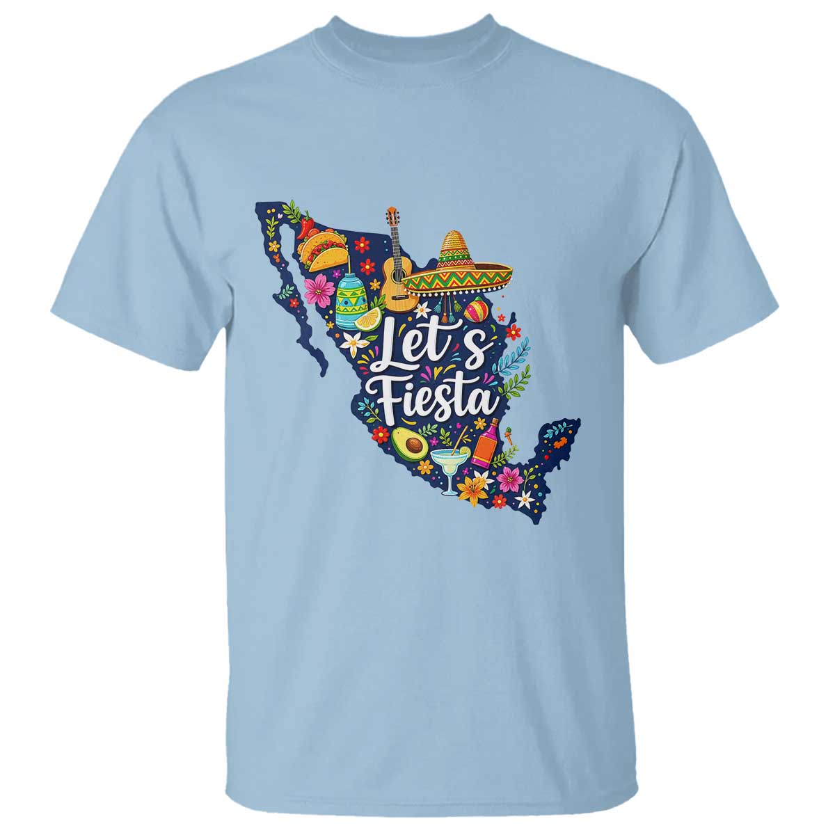 Cinco De Mayo Party Mexican Map T Shirt Lets Fiesta