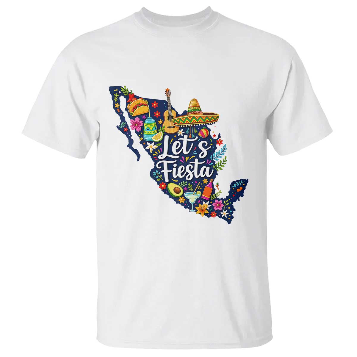 Cinco De Mayo Party Mexican Map T Shirt Lets Fiesta