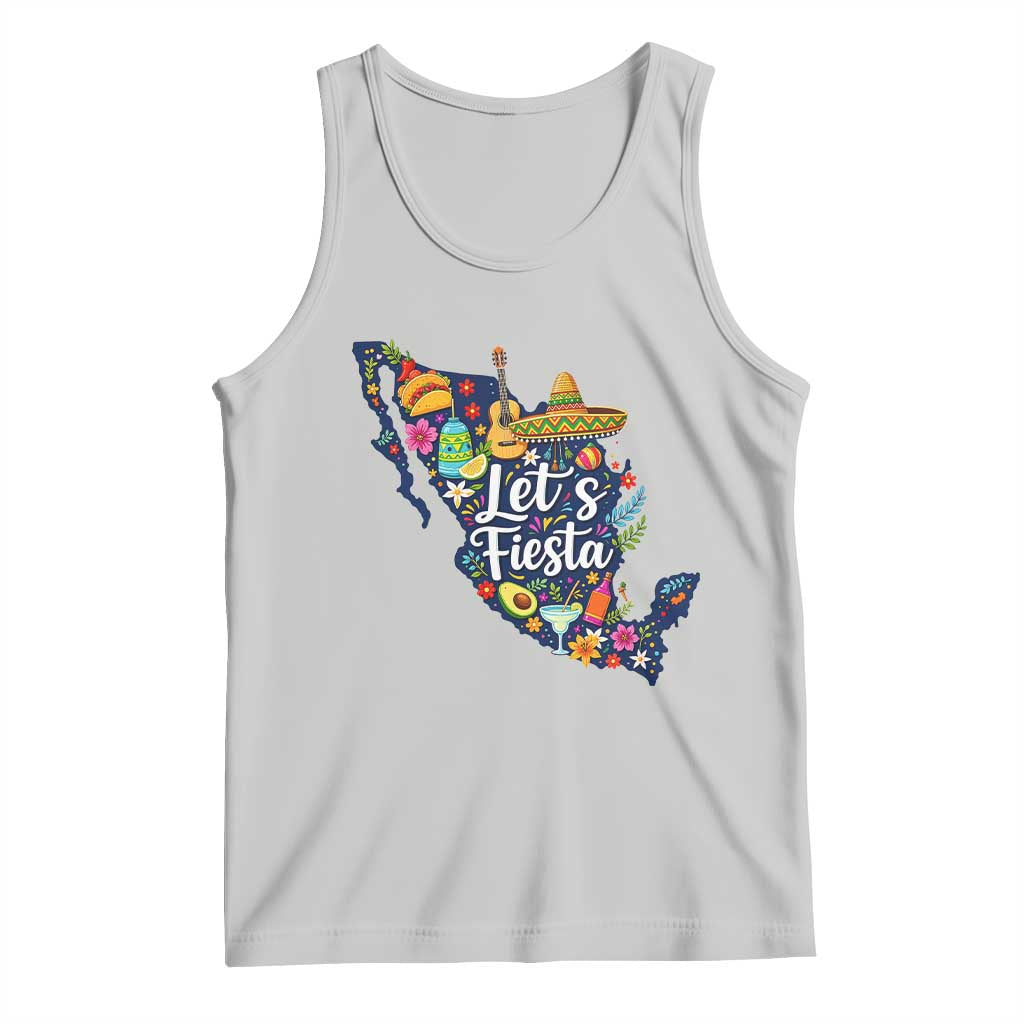 Cinco De Mayo Party Mexican Map Tank Top Lets Fiesta