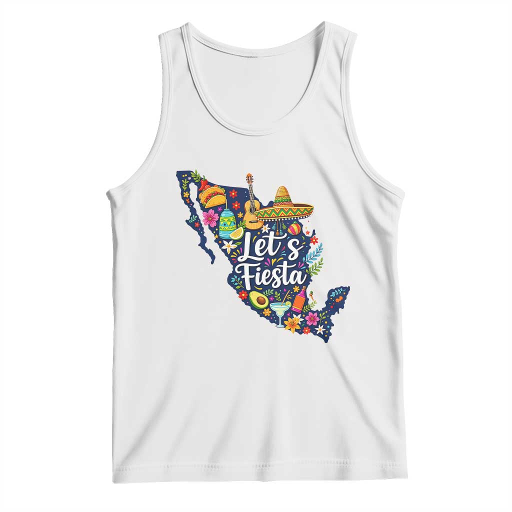 Cinco De Mayo Party Mexican Map Tank Top Lets Fiesta