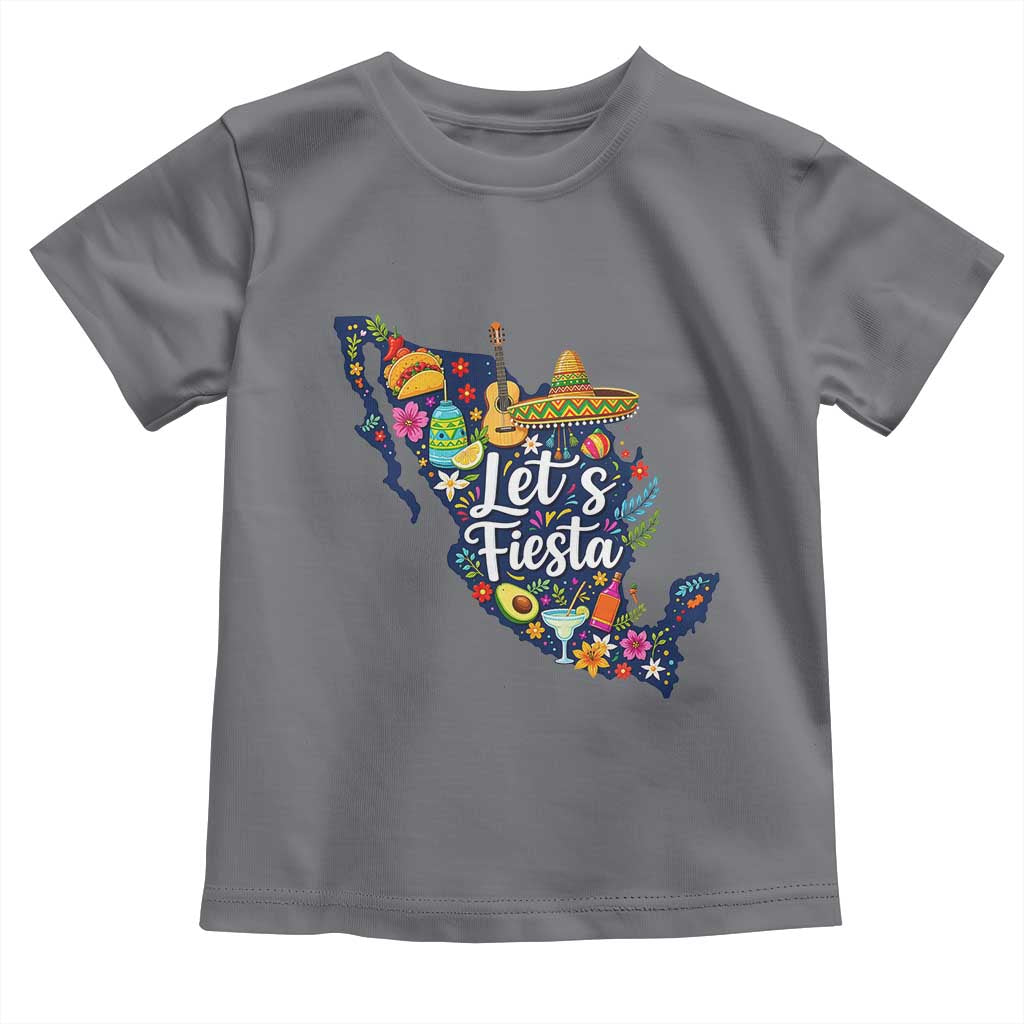 Cinco De Mayo Party Mexican Map Toddler T Shirt Lets Fiesta