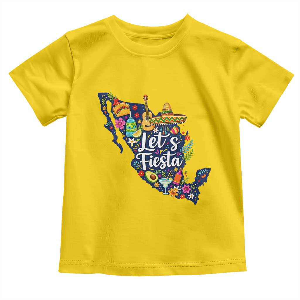 Cinco De Mayo Party Mexican Map Toddler T Shirt Lets Fiesta