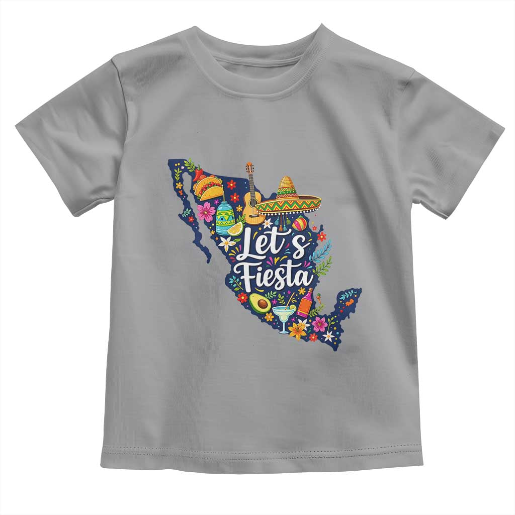 Cinco De Mayo Party Mexican Map Toddler T Shirt Lets Fiesta