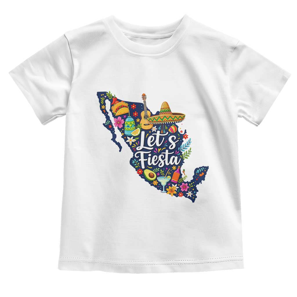 Cinco De Mayo Party Mexican Map Toddler T Shirt Lets Fiesta