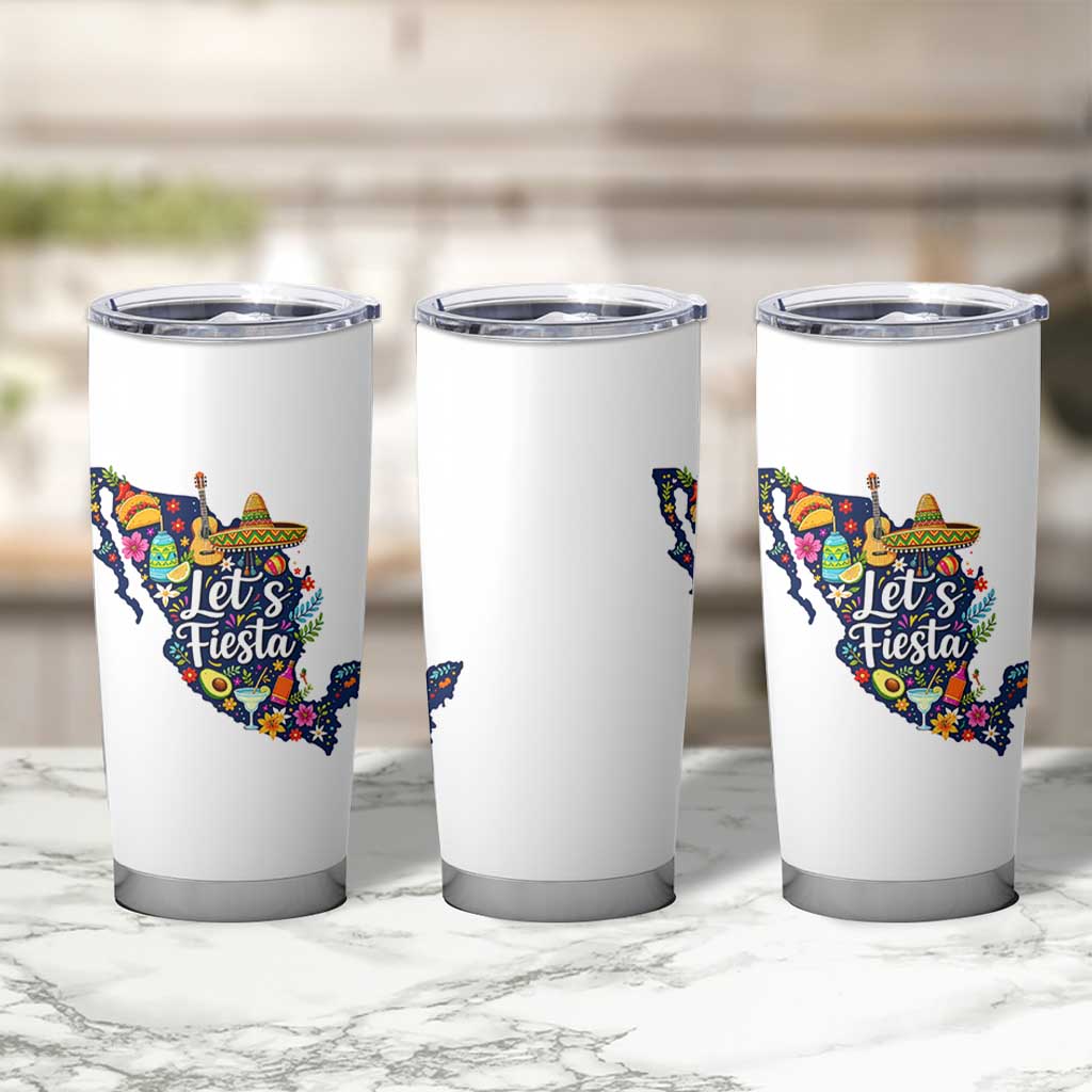 Cinco De Mayo Party Mexican Map Tumbler Cup Lets Fiesta