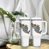 Cinco De Mayo Party Mexican Map Tumbler With Handle Lets Fiesta