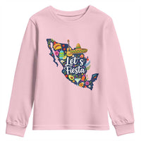 Cinco De Mayo Party Mexican Map Youth Sweatshirt Lets Fiesta