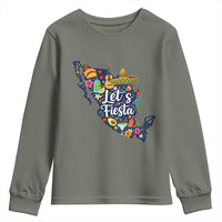 Cinco De Mayo Party Mexican Map Youth Sweatshirt Lets Fiesta