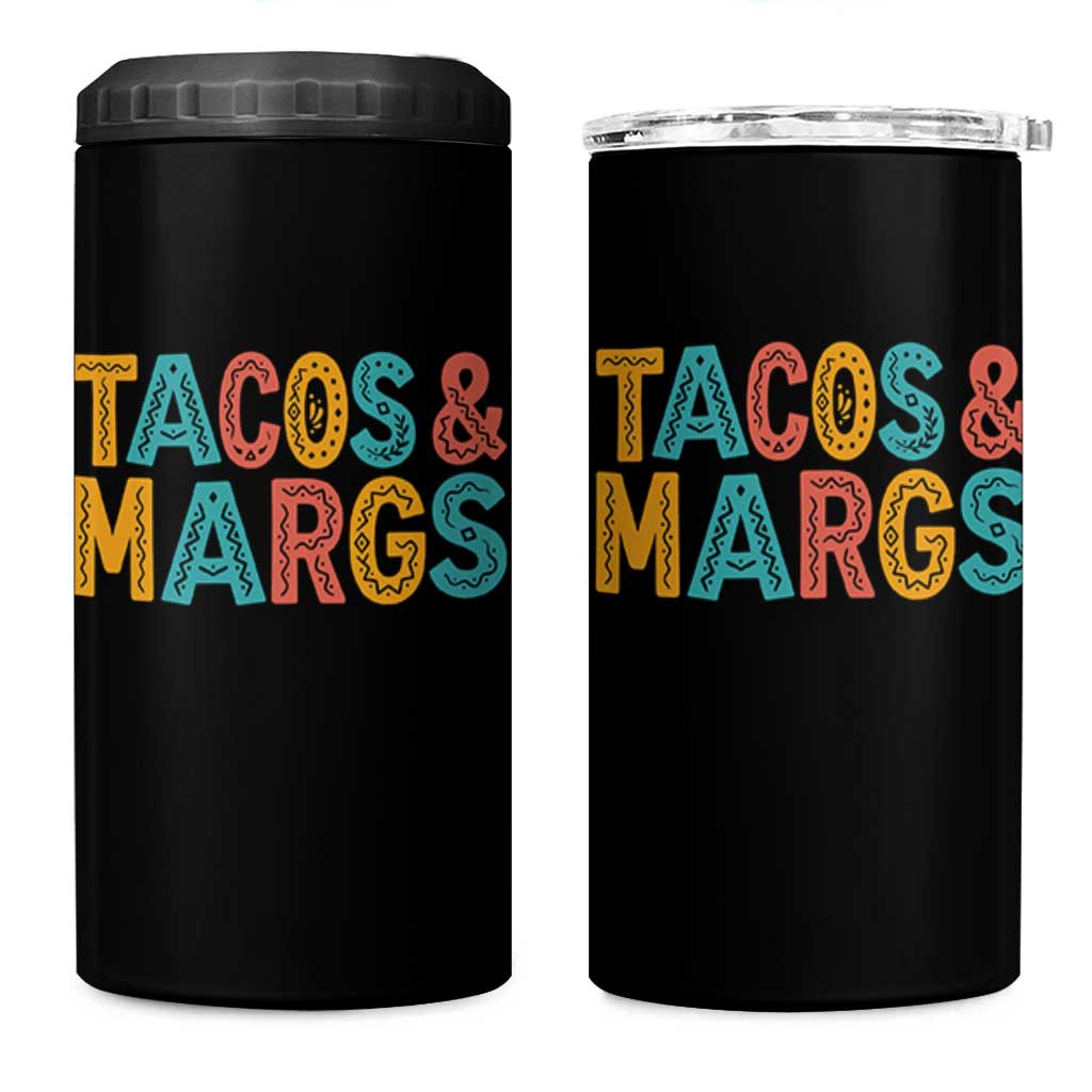 Tacos And Margaritas Lover 4 in 1 Can Cooler Tumbler Cinco De Mayo Fiesta
