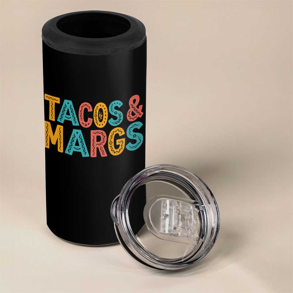 Tacos And Margaritas Lover 4 in 1 Can Cooler Tumbler Cinco De Mayo Fiesta
