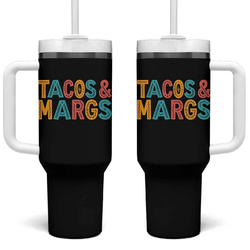 Tacos And Margaritas Lover Tumbler With Handle Cinco De Mayo Fiesta