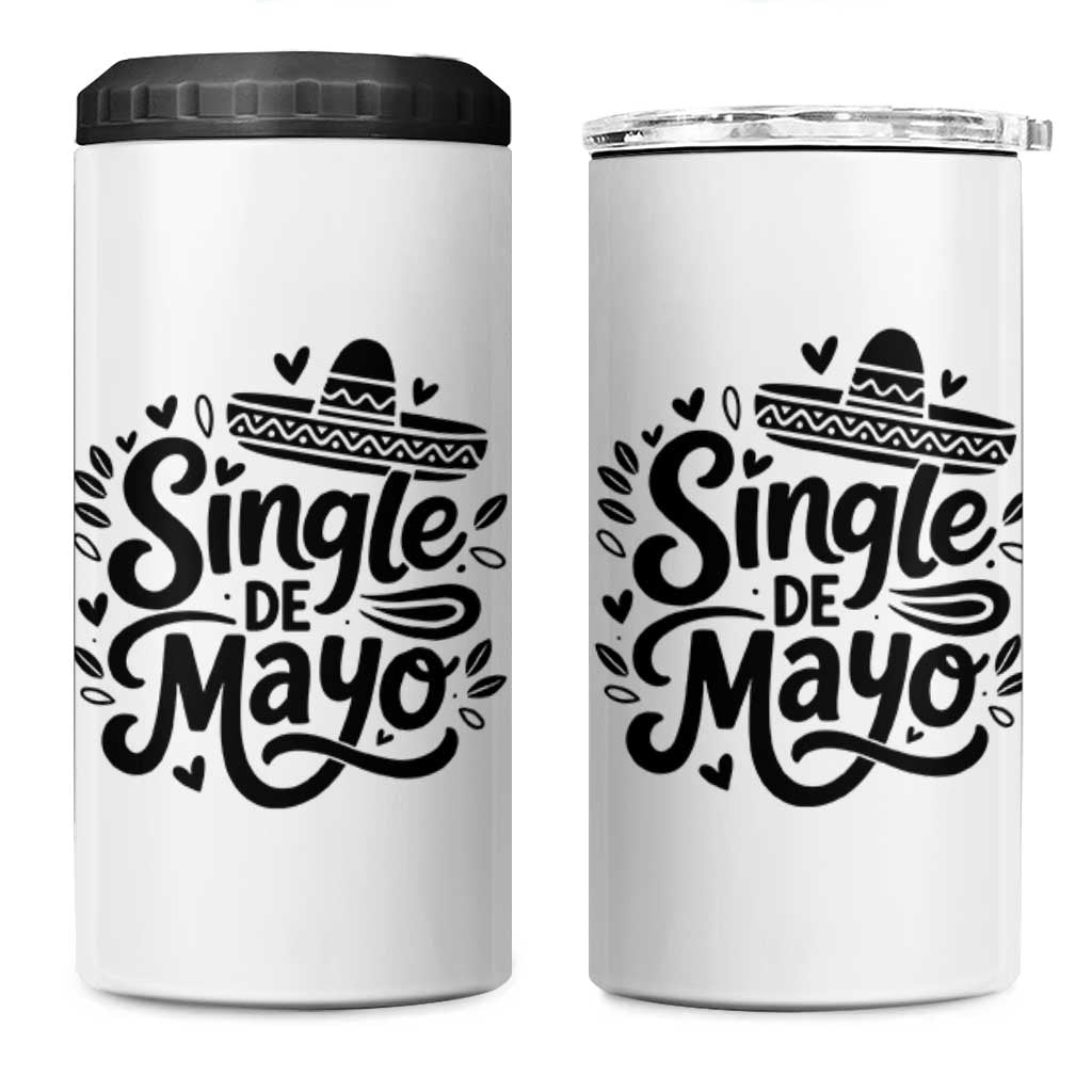 Funny Mexican Party Gift 4 in 1 Can Cooler Tumbler Single De Mayo Squad