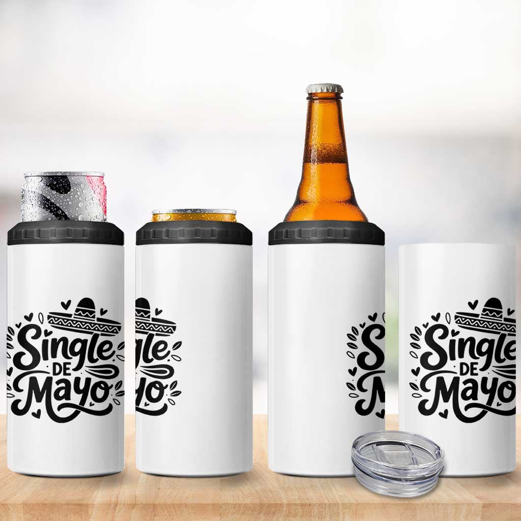 Funny Mexican Party Gift 4 in 1 Can Cooler Tumbler Single De Mayo Squad
