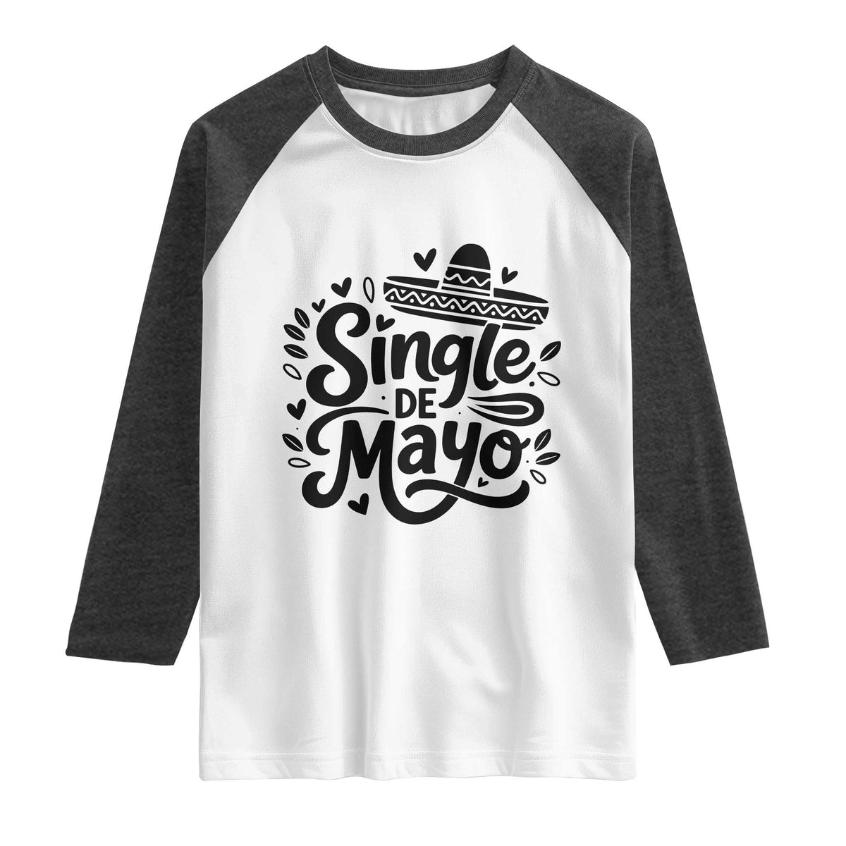 Funny Mexican Party Gift Raglan Shirt Single De Mayo Squad