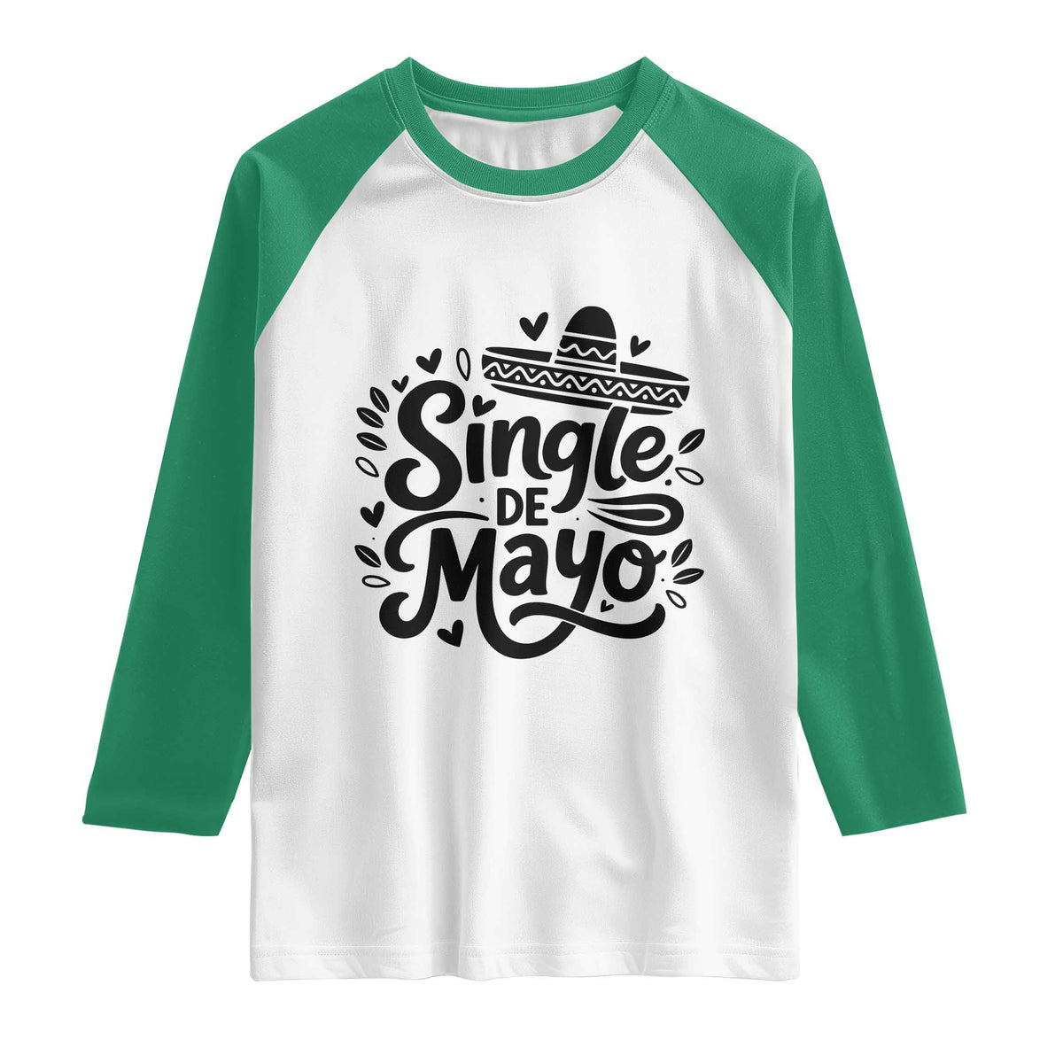 Funny Mexican Party Gift Raglan Shirt Single De Mayo Squad