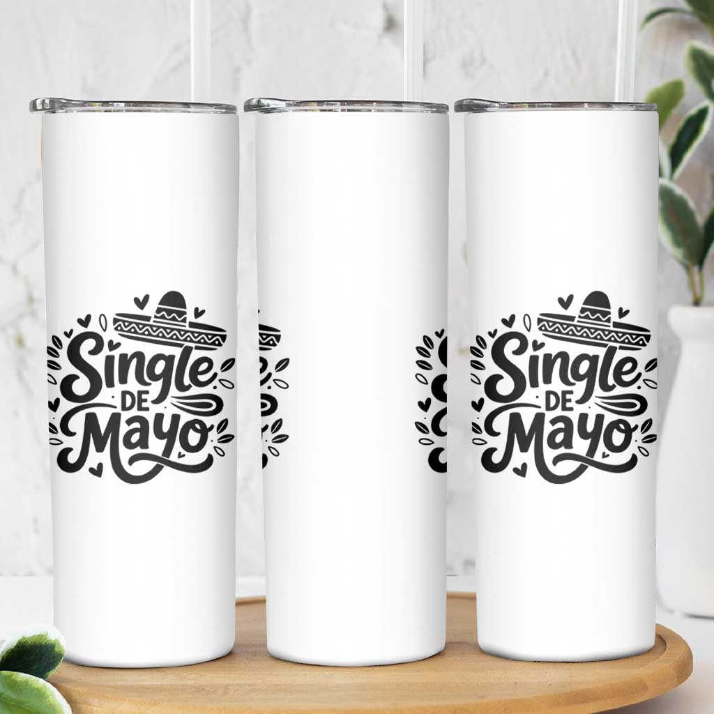 Funny Mexican Party Gift Skinny Tumbler Single De Mayo Squad