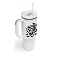 Funny Mexican Party Gift Tumbler With Handle Single De Mayo Squad
