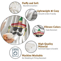Funny Cinco De Mayo Maracas Characte Throw Blanket Fiesta Party Gift