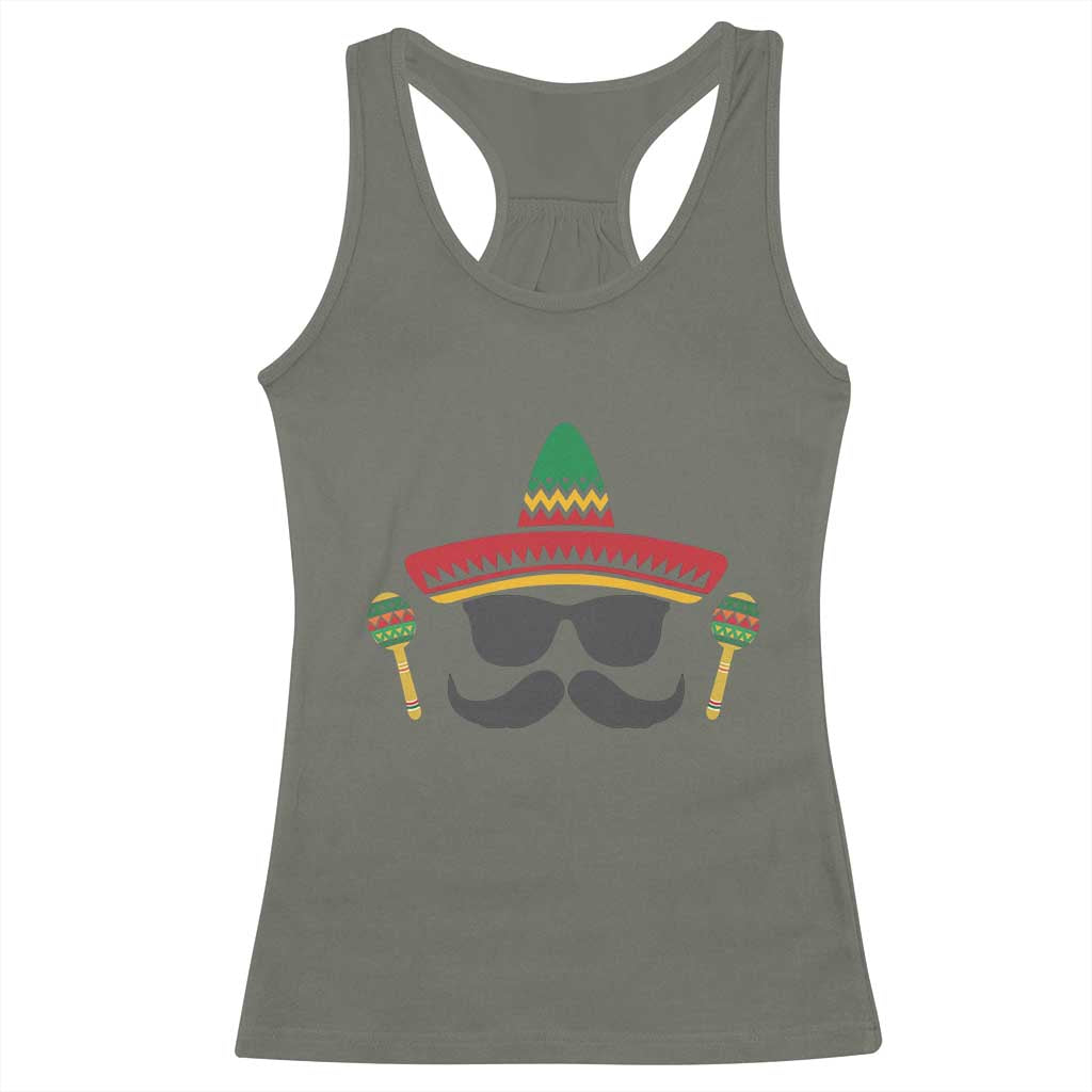 Funny Cinco De Mayo Maracas Characte Racerback Tank Top Fiesta Party Gift
