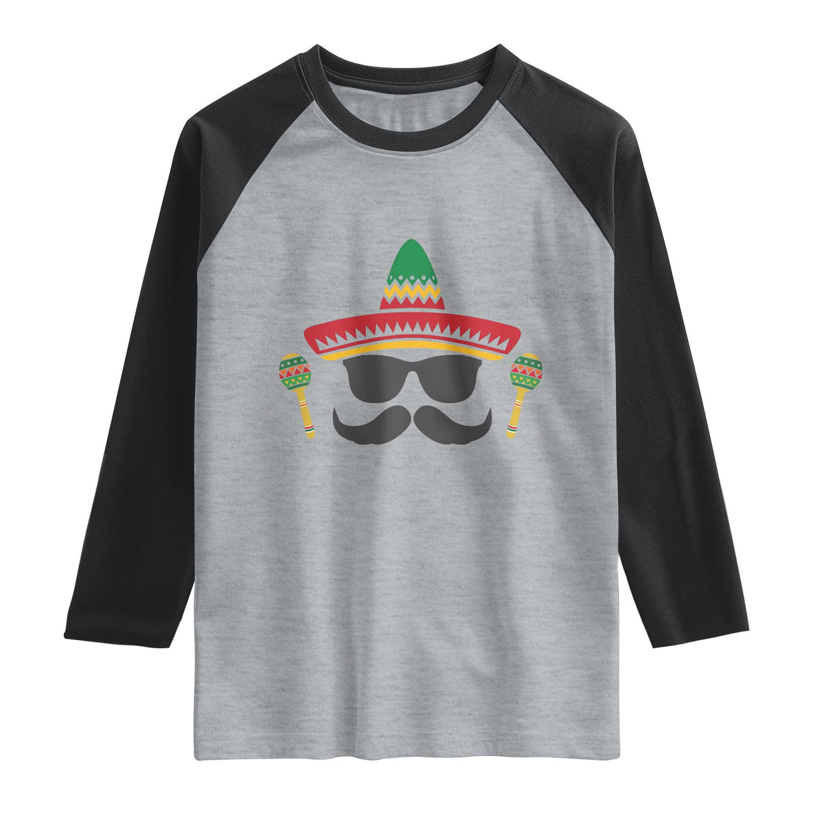 Funny Cinco De Mayo Maracas Characte Raglan Shirt Fiesta Party Gift