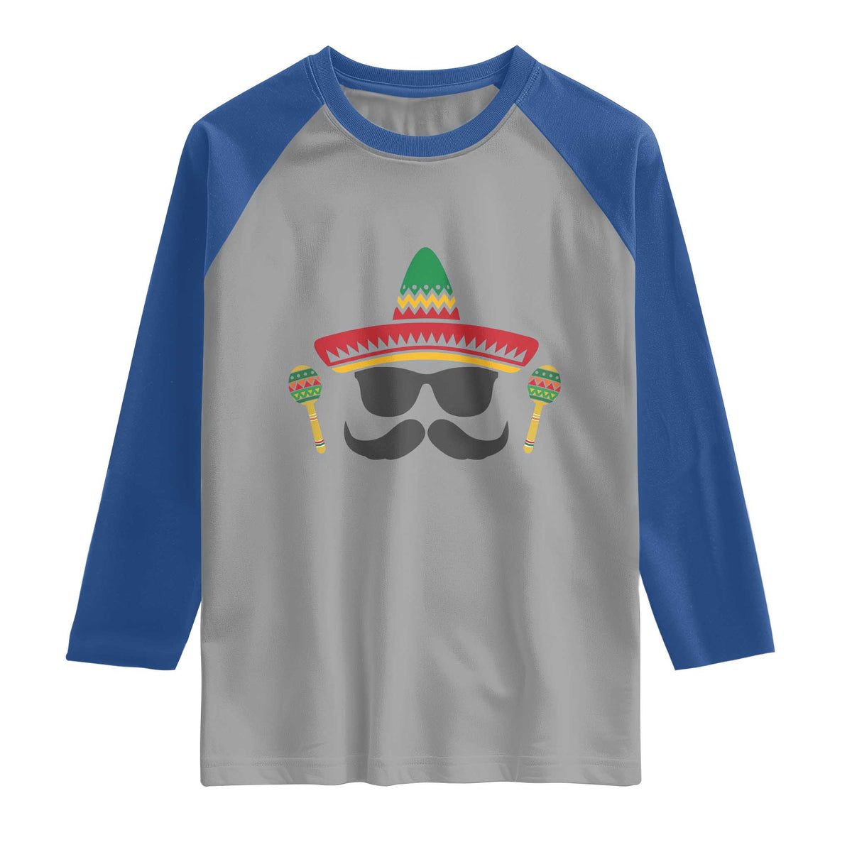 Funny Cinco De Mayo Maracas Characte Raglan Shirt Fiesta Party Gift