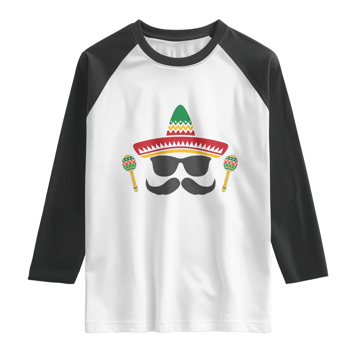 Funny Cinco De Mayo Maracas Characte Raglan Shirt Fiesta Party Gift