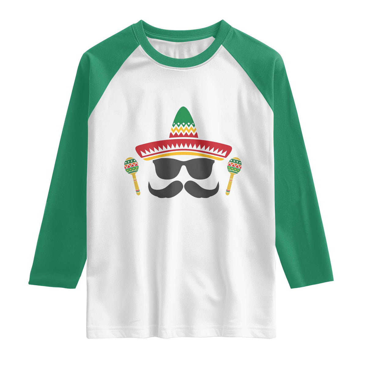 Funny Cinco De Mayo Maracas Characte Raglan Shirt Fiesta Party Gift