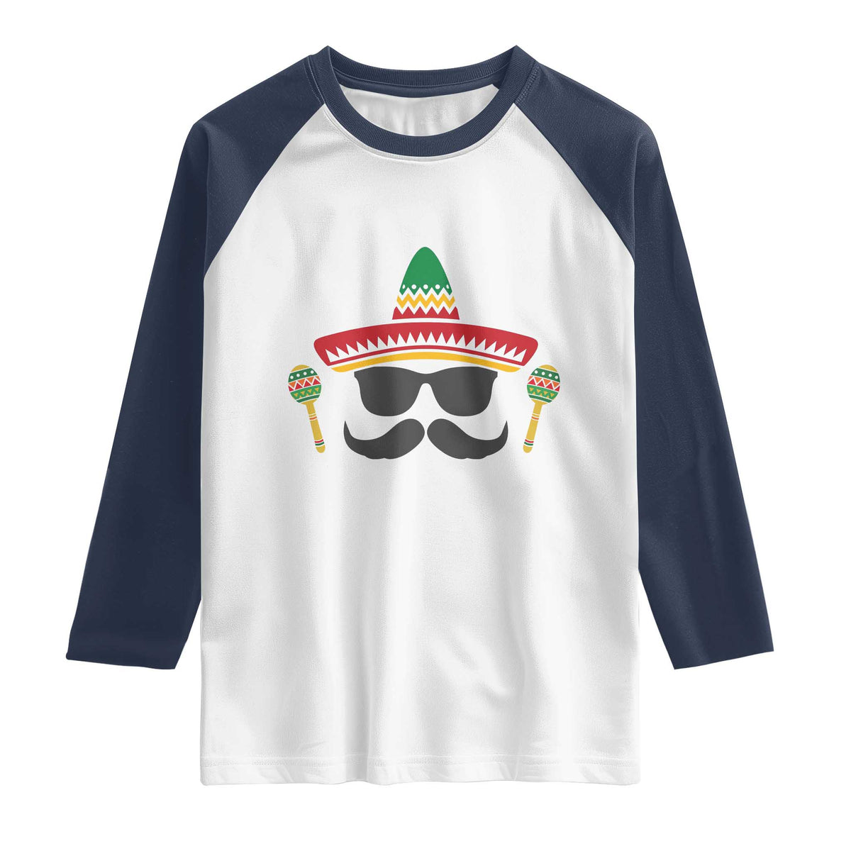 Funny Cinco De Mayo Maracas Characte Raglan Shirt Fiesta Party Gift